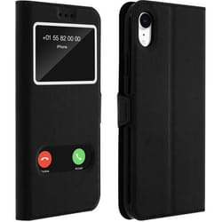Housse iPhone XR - AVIZAR - Etui Double Fenêtre - Éco-cuir - Protection intégrale - Fonction support