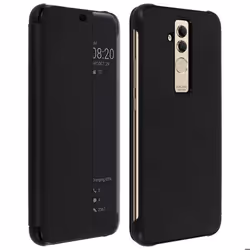Étui Huawei Mate 20 Lite Fenêtre Tactile Translucide Rigide Mise en Veille noir