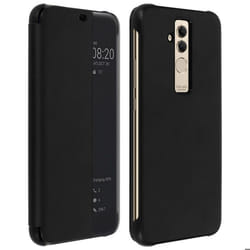 Étui Huawei Mate 20 Lite Fenêtre Tactile Translucide Rigide Mise en Veille noir