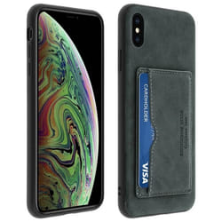 Coque iPhone XS Max - AVIZAR - Antichocs - Eco-cuir vieilli - Stand vidéos - Porte-carte