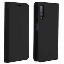 Étui pour Samsung Galaxy A7 2018 Housse Cuir Portefeuille Fonction Support - Noir