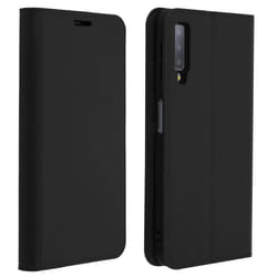 Étui pour Samsung Galaxy A7 2018 Housse Cuir Portefeuille Fonction Support - Noir