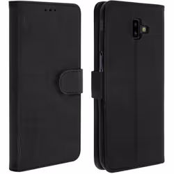 Housse pour Samsung Galaxy J6 Plus - AVIZAR - Etui Clapet - Silicone gel - Aimantée - Noir