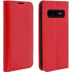 Étui pour Samsung Galaxy S10 Plus - AVIZAR - Housse Folio Cuir - Rouge - Support Vidéo - Protection Intégrale