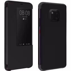 Housse - AVIZAR - Huawei Mate 20 Pro - Étui Rigide - Grande Fenêtre Translucide - Noir