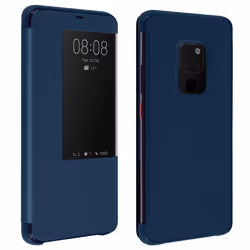 Housse - AVIZAR - Huawei Mate 20 - Coque Rigide - Étui Grande Fenêtre - Bleu Nuit