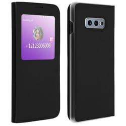 Housse Fenêtre - AVIZAR - Galaxy S10e - Coque Rigide - Polycarbonate - Noir