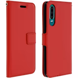 Housse - AVIZAR - Huawei P30 - Éco-cuir - Portefeuille - Support Vidéo - Rouge