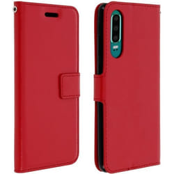 Housse - AVIZAR - Huawei P30 - Éco-cuir - Portefeuille - Support Vidéo - Rouge