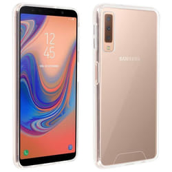 Coque - AVIZAR - Galaxy A7 2018 - Protection Antichocs - Design Transparent - Bi-matière