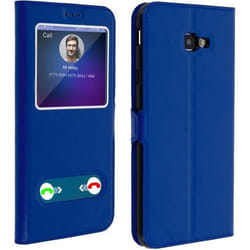 Etui Folio - AVIZAR - Samsung Galaxy J4 Plus - Double Fenêtre - Fonction Support - Bleu
