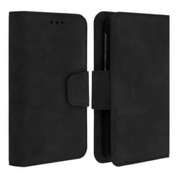 Etui Smartphone Universel - AVIZAR - Housse Coque Effet Vieilli - 2 Porte-cartes - Fermeture Aimantée - Noir