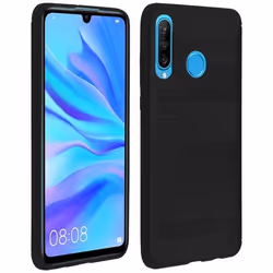 Coque arrière - AVIZAR - P30 Lite - Finition Carbone - Effet Métal Brossé - Protection Chocs