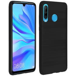 Coque arrière - AVIZAR - P30 Lite - Finition Carbone - Effet Métal Brossé - Protection Chocs