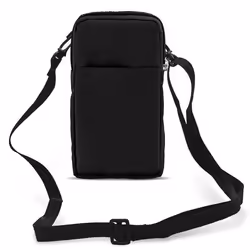 Etui Ceinture Smartphone Passant Ceinture Mousqueton Lanière 2 Poches noir