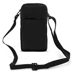 Etui Ceinture Smartphone Passant Ceinture Mousqueton Lanière 2 Poches noir