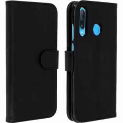 Housse - AVIZAR - Huawei P30 Lite - Étui Folio - Coque Souple - Support Vidéo Noir