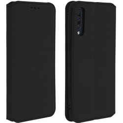 Housse pour Samsung Galaxy A50 - AVIZAR - Étui Folio Portefeuille - Éco-cuir - Noir - Fonction Support
