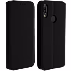 Housse - AVIZAR - Honor 8A / Huawei Y6 2019 - Étui Folio Portefeuille - Éco-cuir - Noir