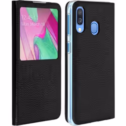 Housse pour Samsung Galaxy A40 - AVIZAR - Etui à Clapet - Ultra-fine - Souple - Noir