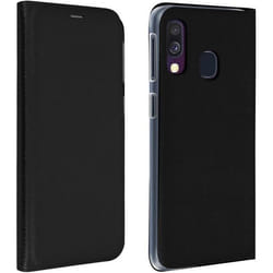 Housse pour Samsung Galaxy A40 - AVIZAR - Étui Rigide Antichocs - Noir - Porte-carte - Coque Lisse
