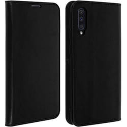 Étui pour Samsung Galaxy A50 - AVIZAR - Housse Folio Cuir - Support Vidéo - Noir - Protection Intégrale