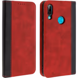 Housse - AVIZAR - Huawei P Smart 2019 / Honor 10 Lite - Éco-cuir - Rouge - Support carte