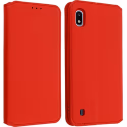 Housse pour Samsung Galaxy A10 Étui Folio Fonction Support Vidéo Rouge