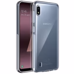 Coque et Film de Protection - AVIZAR - Galaxy A10 - Silicone Souple - Verre Trempé 9H - Transparent Blanc