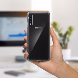Coque - AVIZAR - Galaxy A70 - Silicone Gel - Protection Antirayures - Ultra Fine - Transparent Blanc