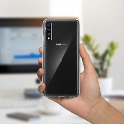 Coque - AVIZAR - Galaxy A70 - Silicone Gel - Protection Antirayures - Ultra Fine - Transparent Blanc