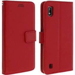 Housse pour Samsung Galaxy A10 Etui Folio Soft Touch Support Vidéo rouge