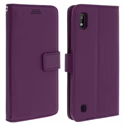 Housse pour Samsung Galaxy A10 - AVIZAR - Etui Folio - Éco-cuir - Support Vidéo - Violet