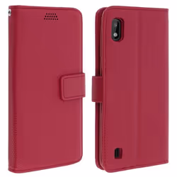 Housse pour Samsung Galaxy A10 - AVIZAR - Étui Portefeuille - Éco-cuir - Support Vidéo - Porte-carte Rose