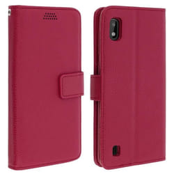 Housse pour Samsung Galaxy A10 - AVIZAR - Étui Portefeuille - Éco-cuir - Support Vidéo - Porte-carte Rose