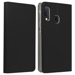 Étui Portefeuille - AVIZAR - Galaxy A20e - Noir - Support Vidéo - Compartiment Carte