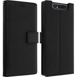 Housse pour Samsung Galaxy A80 - AVIZAR - Étui Folio Portefeuille - Éco-cuir - Support Vidéo - Noir