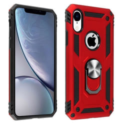 Coque iPhone XR - AVIZAR - Bi-matières - Rouge - Support vidéo - Magnétique