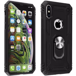 Coque iPhone XS Max - AVIZAR - Bi-matières - Antichoc - Support vidéo - Noir