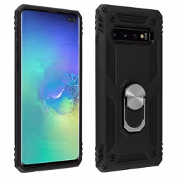Coque - AVIZAR - Galaxy S10 Plus - Antichoc - Bague Support Vidéo - Noir