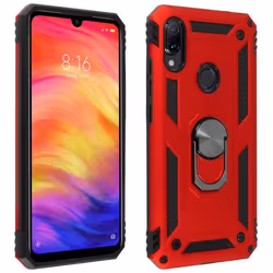 Coque protection - AVIZAR - Xiaomi Redmi Note 7 - Bi matière antichoc - Support vidéo - Rouge