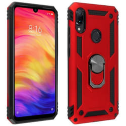 Coque protection - AVIZAR - Xiaomi Redmi Note 7 - Bi matière antichoc - Support vidéo - Rouge