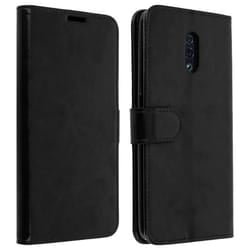 Housse Oppo Reno - AVIZAR - Étui folio - Éco-cuir - Support vidéo - Porte cartes noir