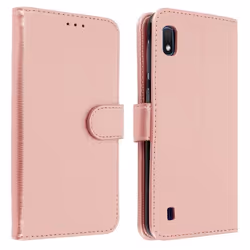Housse pour Samsung Galaxy A10 - AVIZAR - Étui Portefeuille Rose Gold - Silicone Gel - Support Vidéo - Aimantée