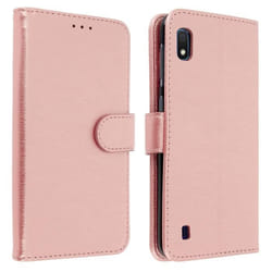 Housse pour Samsung Galaxy A10 - AVIZAR - Étui Portefeuille Rose Gold - Silicone Gel - Support Vidéo - Aimantée