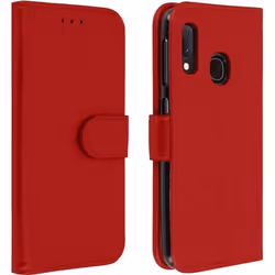 Housse pour Samsung Galaxy A20e - AVIZAR - Étui Porte-cartes - Silicone gel - Rouge - Support vidéo