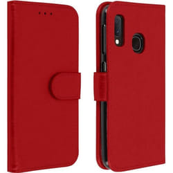 Housse pour Samsung Galaxy A20e - AVIZAR - Étui Porte-cartes - Silicone gel - Rouge - Support vidéo