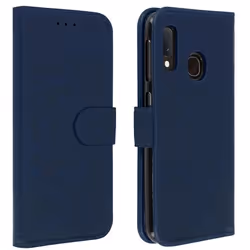 Housse pour Samsung Galaxy A20e - AVIZAR - Étui Porte-cartes - Silicone gel - Bleu nuit - Souple