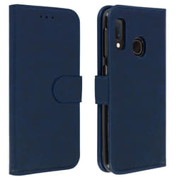 Housse pour Samsung Galaxy A20e - AVIZAR - Étui Porte-cartes - Silicone gel - Bleu nuit - Souple