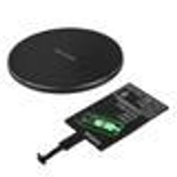 Chargeur Qi - Pack Chargeur - Micro-USB - Charge rapide - Compatible USB-C - Noir